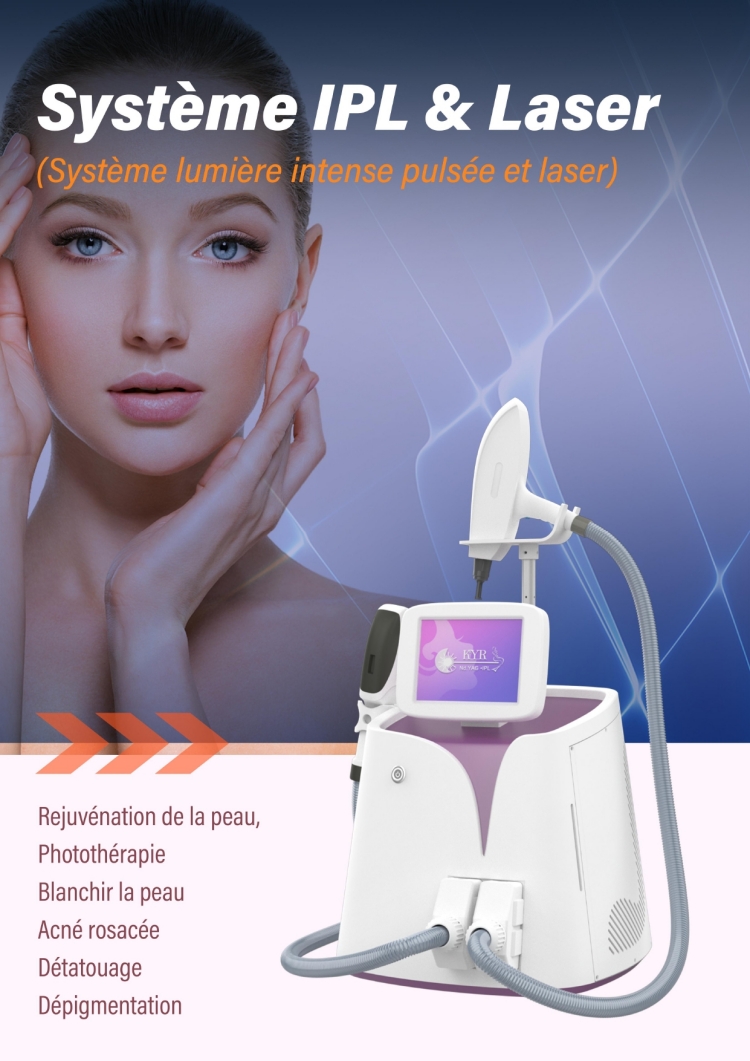 2 In 1 IPL Nd Yag Laser Machine d'épilation