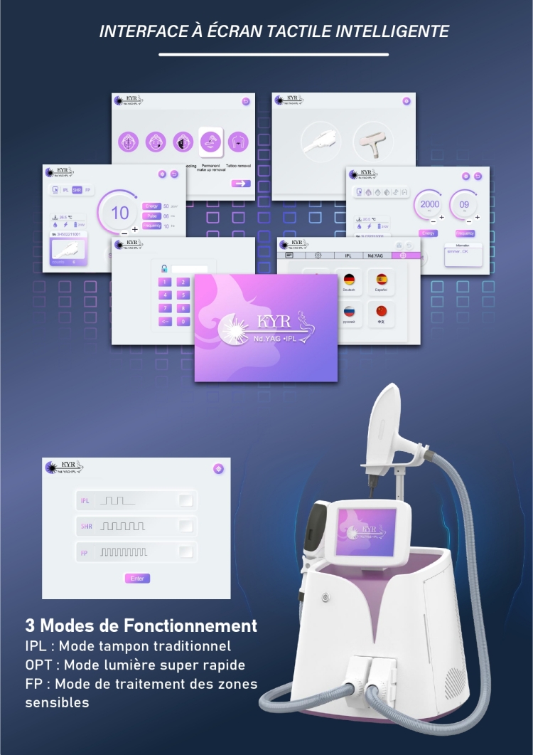 2 In 1 IPL Nd Yag Laser Machine d'épilation